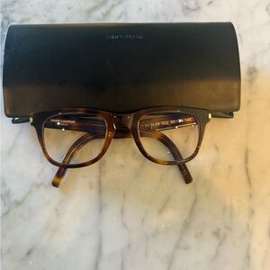 Saint Laurent Brown Tortoise Glasses
